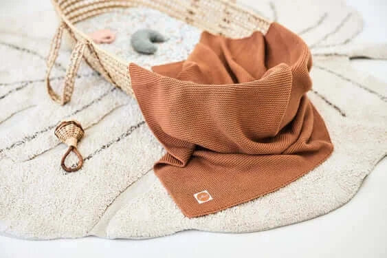 Blanket Cot 100x150cm Basic Knit - Caramel - Petitpyla